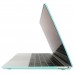 MacBook 12''  with Retina Display - 2 in 1 Clear Matte Turquoise Soft-Touch Plastic Hard Protective Case Cover